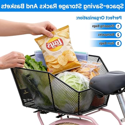 Duurzame waterdichte fietsmand voor achterop de fiets, ideaal voor groenten en boodschappen, inclusief montageonderdelen