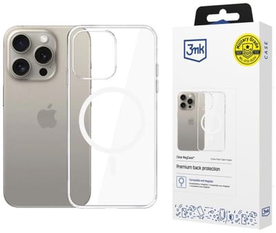 MagSafe-hoes voor Apple iPhone 15 Pro Max, 3MK, Clear MagCase, Transparant