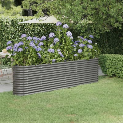 vidaXL - Plantenbak - 260x40x68 - cm - gegalvaniseerd - staal - grijs
