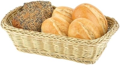 Buffetmand "economic", rechthoekig, 23x17xh8 cm, beige, set van 2 stuks