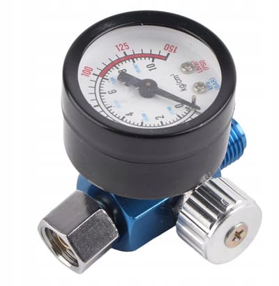 Luchtdrukregelaar met drukmeter - 1/4 aansluitgrootte - voor spuitpistool en luchtcompressor - professionele accessoires - optimale drukinstelling .