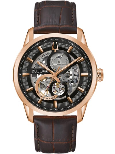 Bulova Sutton 97A169 Horloge - Leer - Bruin - Ø 43 mm