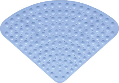 Sector Rubber Hoek Douchemat, Antislip Kwartrond Badmat Antibacteriële Mat Met Zuignappen voor Douche of Bad, Antislip Badmat - lichtblauw - 80*80cm