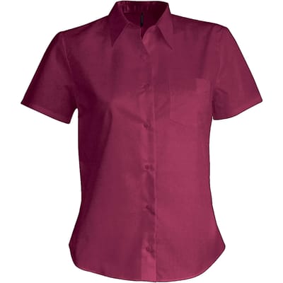 Kariban Overhemd in onderhoudsvriendelijk polykatoen-popeline korte mouwen dames K548 - brown - XL
