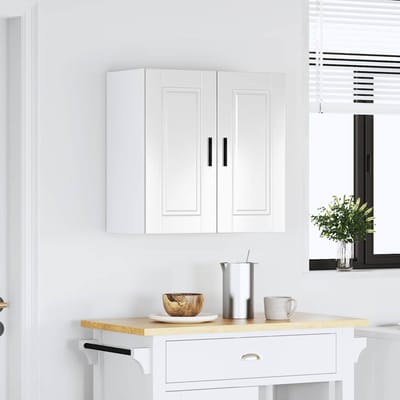 vidaXL - Keukenbovenkast - Porto - bewerkt - hout - hoogglans - wit