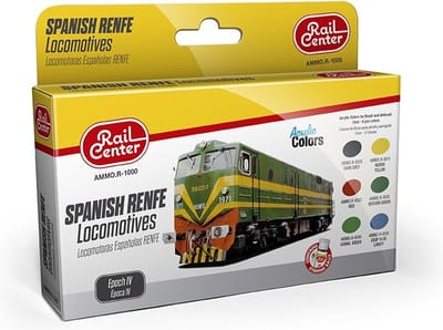 AMMO by Mig Jimenez Hobbyverf Acrylverf - MIG R1000 Spanish Renfe Locomotives Epoch IV - Acryl Set Verf set - 6x 17 ml