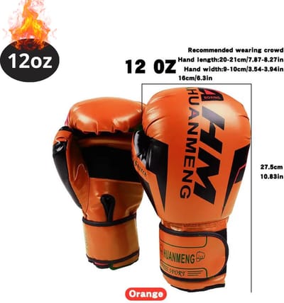 Nivard Bokshandschoenen - Kickboks Handschoenen - Boxing Gloves Set - Vecht Handschoenen - Heren - Dames - Mandarijn - 12 oz