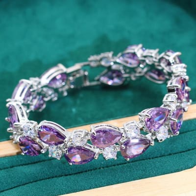 Met diamanten bezette zirkonia damesarmbanden Mode Lichte Luxe Kleding en Accessoires gray