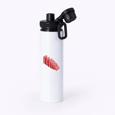 Hacebo® - Domino waterfles met draaidop zwart - Kind - kinderen - Speelgoed - spelletje - leren tellen - water fles - 850ML