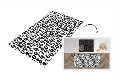 Keukenloper - Loper keuken - Nummers - Vintage - Cijfers - Patronen - 120x60 cm - Keukenloper vinyl