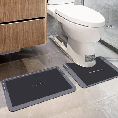 Badmat set van 2 absorberende en antislip badmatten - zacht badkamertapijt 40 x 60 cm + 40 x 50 cm