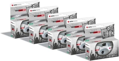 Wegwerp Camera - Zwart Wit Film - Eenvoudig Foto's Maken - Ingebouwde Film - 5 Pack - Grijs