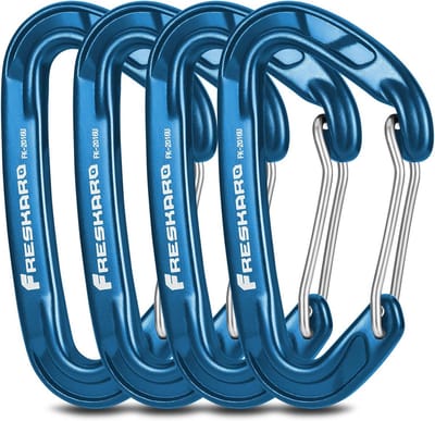 4-delige 15kN Draadpoort Carabiner Clips - Duurzame Accessoires voor Buitenactiviteiten