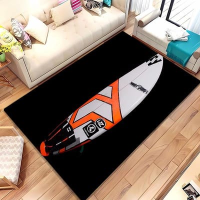 Tapis Grand Format Impression 3D Thème Planche de Surf pour Salon de Maison Chambre d'Enfant Tapis de Sol Tapis de Porte Anti-dérapant Décor 70x100cm (28x39in)