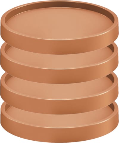 4x stuks plantenonderzetter/multiroller rond terracotta kunststof 45 cm - Trolleys voor kamerplanten