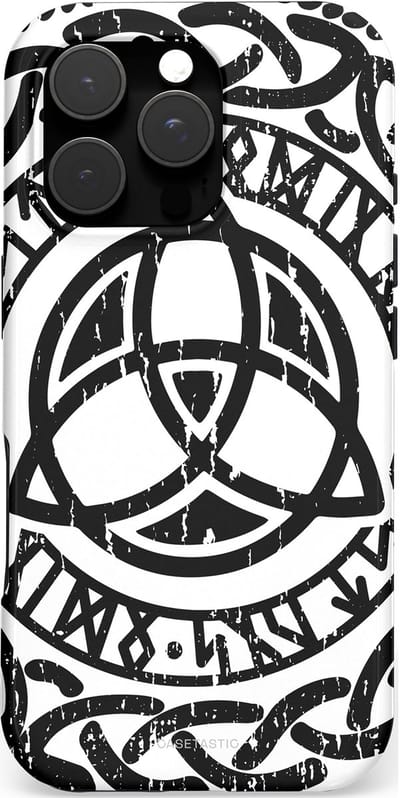 Casetastic hoesje geschikt voor Apple iPhone 16 Pro - MagSafe - Dubbellaagse bescherming - Valhalla eer - Fashion Case - Wit Zwart Grijs