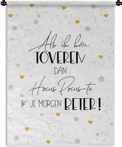 Wandkleed - Wanddoek - Beterschap - Spreuken - Stippen - Hocus pocus - 90x120 cm - Wandtapijt
