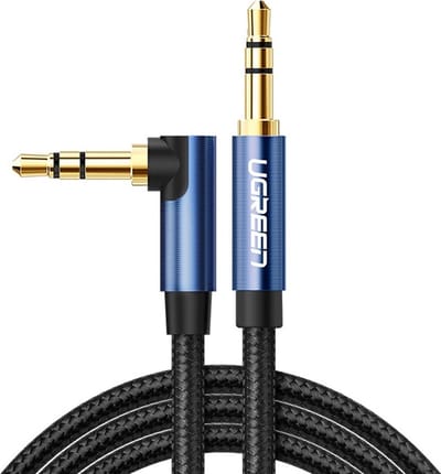 Ugreen - AUX - audiokabel, 3,5 mm minijack haakse stekker, - 2 - m - blauw - (AV112)