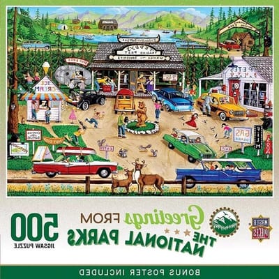Baby Fanatics Masterpieces 550 stukjes puzzel voor volwassenen, familie of kinderen - Groeten uit de nationale parken - 45,7 x 61 cm