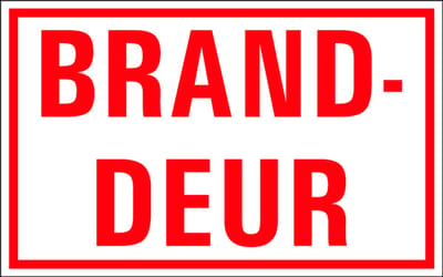 Branddeur tekstbord - kunststof 200 x 125 mm