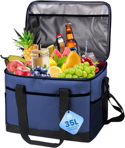 Thijox - Grote Opvouwbare Outdoor Koeltas 35 Liter - Thermotas voor 60 Can Dranken, Ideaal voor Picknicks, Kamperen, Wandelen, Stranden en Reizen