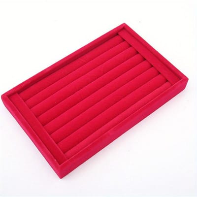 Plateau de rangement de bijoux en velours, boîte de présentation de bagues, boucles d'oreilles, broches, artisanat, classification, organisateur, plateau exquis rouge rose
