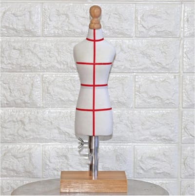 Mini Kleermakerspop - Paspop Model - Kleding Ontwerpen - Verstelbare Hoogte - 1/4 Schaal - Naturel