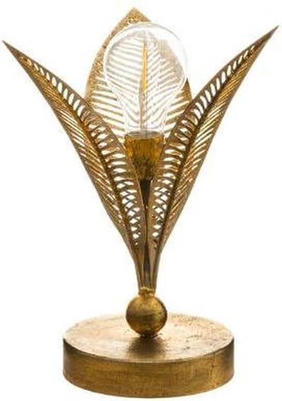 Atmosphera Tafellamp Goud - Blad - Art deco lamp - H24,5 cm - Slaapkamer/Woonkamer