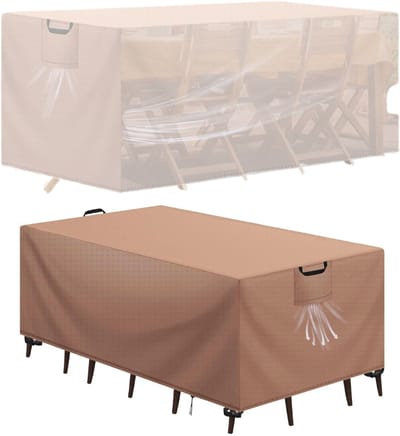 CLVP® Beschermhoes Tuinmeubelen - Tuinsethoes - Waterdicht - Kaki