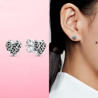 925 Sterling Zilver Hart CZ Kubieke Zirconia Rond Madeliefje Trio Stud Oorbellen Voor Vrouwen Zilver S925 Mode Sieraden black