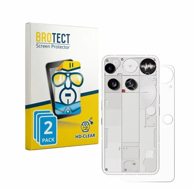 BROTECT - Screenprotector voor Nothing Phone (3) (Achterkant) - Folie Beschermfolie transparant 2 Stuks