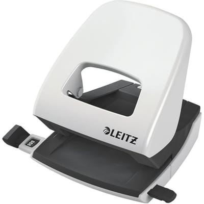 Leitz NeXXt Metalen Bureau Perforator - Perforeert Tot 30 Vel - Voor Mappen En Ringbanden - Grijs