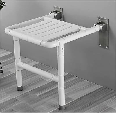 Opvouwbare Douchekruk - Wandmontage Zitting - Veilig Douchen - Hoge Gewichtscapaciteit - 350 kg - Wit