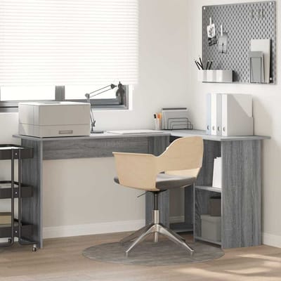vidaXL - Bureau - Grijs - Sonoma - 142 - x - 102 - x - 73 - cm - Bewerkt - hout