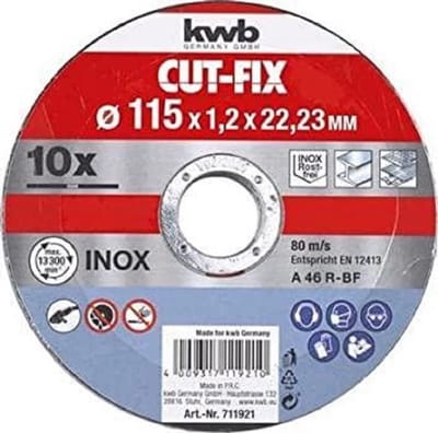 Doorslijpschijven 115x1.0 mm voor Metaal en RVS - 10 Stuks Dunne Slijpschijven