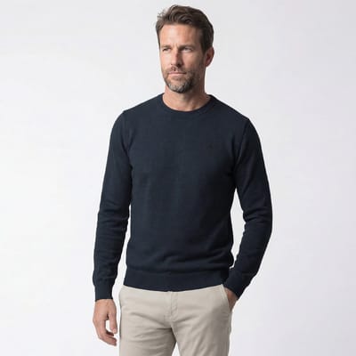 Je m'appelle Mannen Trui Met stretch - Blauw - Maat M