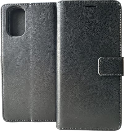 Portemonnee Bookcase Hoesje Geschikt voor: Motorola Moto E32 / E32s - Zwart