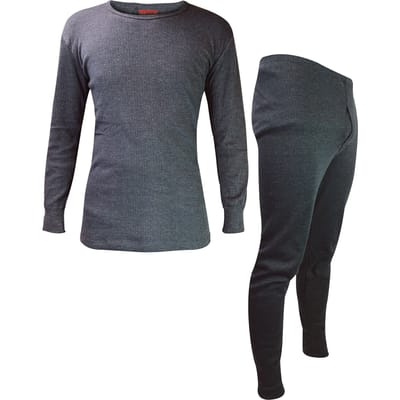 Heat Holders - Heren Lange Mouw Thermisch Ondergoed Set - Top & Lange Johns - Houtskool
