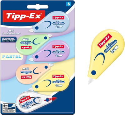 Correctie Tapes - Schrijftape Dispenser - Fouten Corrigeren - Direct Droog - 6 Meter - Pastel Kleuren