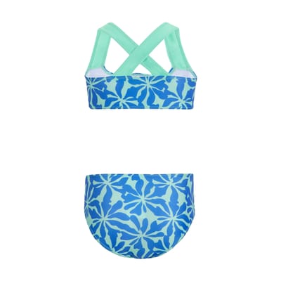 Regatta Meisjes Dakaria III Bloemen Bikini Set (Sonic blauw/IJsgroen)