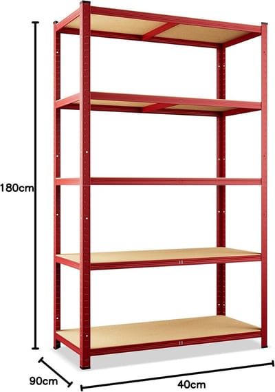 Stevig rek voor zware lasten 180 x 90 x 40 cm tot 875 kg 5 MDF-planken