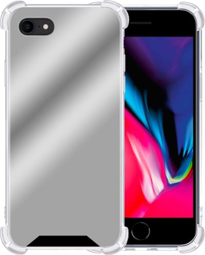Hoesje - Geschikt voor Apple iPhone 7 - Sterk & Shockproof - Siliconen Shock Case - Hoes Cover - Telefoonhoes - Zilver