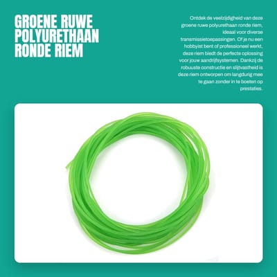 Dailygoods- Aandrijfriem Slijtvast - PU Ronde Riem - 2mm x 10m - Hoogwaardige Transmissie - Eenvoudig te Installeren - Ruw Oppervlak - Transmissieriem