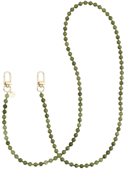 xoxo Wildhearts telefoonkoord - Deep Olives (lang koord) - Geschikt voor iPhone - Geschikt voor Samsung - Universeel - Phone cord - Telefoonketting - Kralenketting met gouden details - Koord voor telefoon - Groen