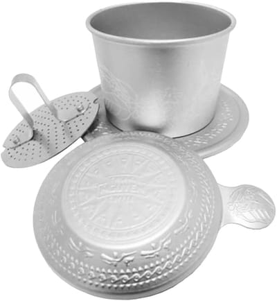 Allecto - Koffiepers - Vietnamees Koffiefilter - Handmatige Koffiedruppelaar - Compact - Aluminium Koffiekop - Perfect voor Reizen - Ideaal voor Ka...