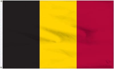 Scoby - Belgische Vlag - Belgian Flag - België - 90x150cm - Original Colors - Strong Quality - Inclusief Bevestigingsringen