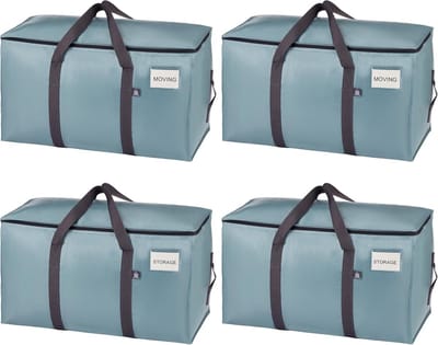 Extra Grote Verhuiszakken - Opbergtas Kleding - Ruimte Besparen - Robuuste Dubbele Rits - 68x35x38 cm - Lichtblauw