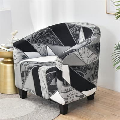 Spandex kuipstoelhoes geometrisch bedrukte clubfauteuil hoes elastische wasbare zithoesbeschermer voor woonkamer thuis