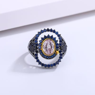 Oorbellen Europees en Amerikaans Stijl Sieraden Ontwerper Nieuwe Stijl Stenen Ring No. 10 gray