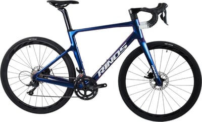 Rinos Odin1.0 Carbon Road - RaceFiets - met Shimano SORA 18 versnellingen en schijfremmen - lichte fiets voor dames en heren - 700 x 40C - Kameleon Blauw-Paars 50